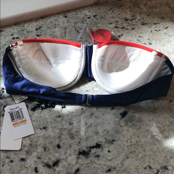 Splendid Colorblock Bikini Top with strap Small - Picture 3 of 7